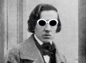 Chopin with Kurt Cobain glasses